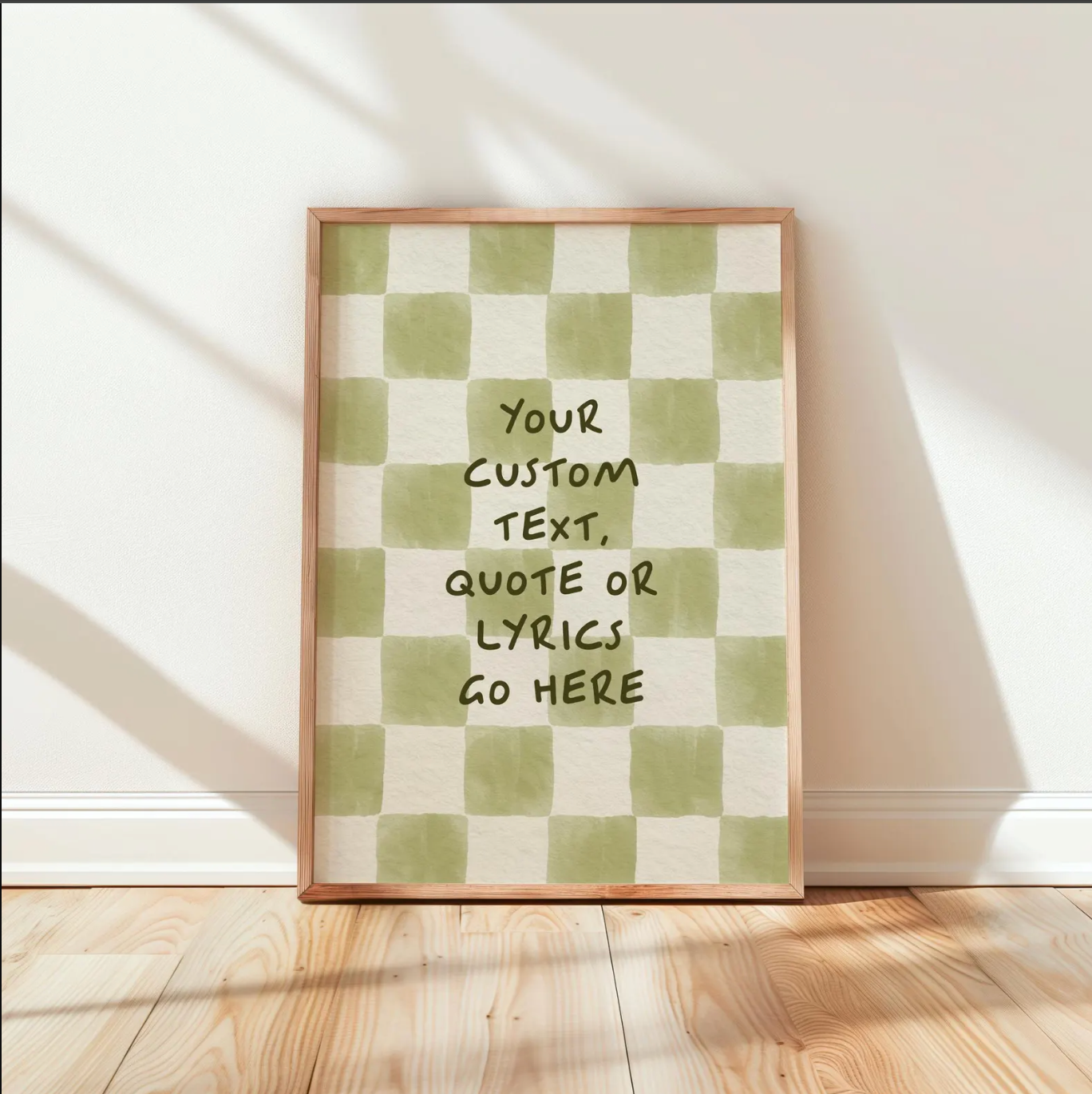 TEST Custom Text Print, Checkerboard Wall Art, Personalised Quote Poster, Modern Wall Decor