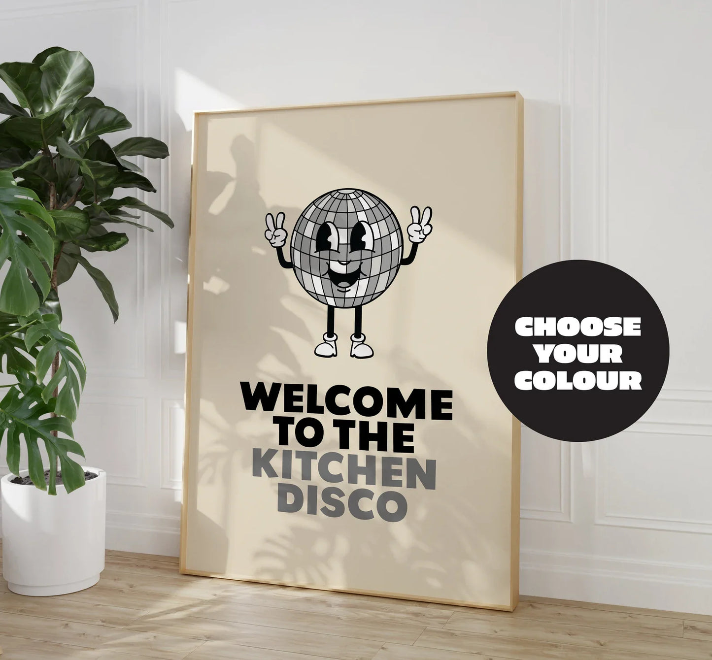 “Welcome to the Kitchen Disco” Retro Wall Art – Y2K-Inspired Kitchen Print