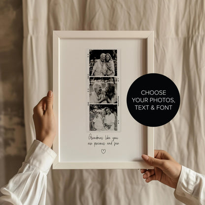 Personalised birthday photo gift for a grandmother featuring a Polaroid-style design with a heartfelt message.