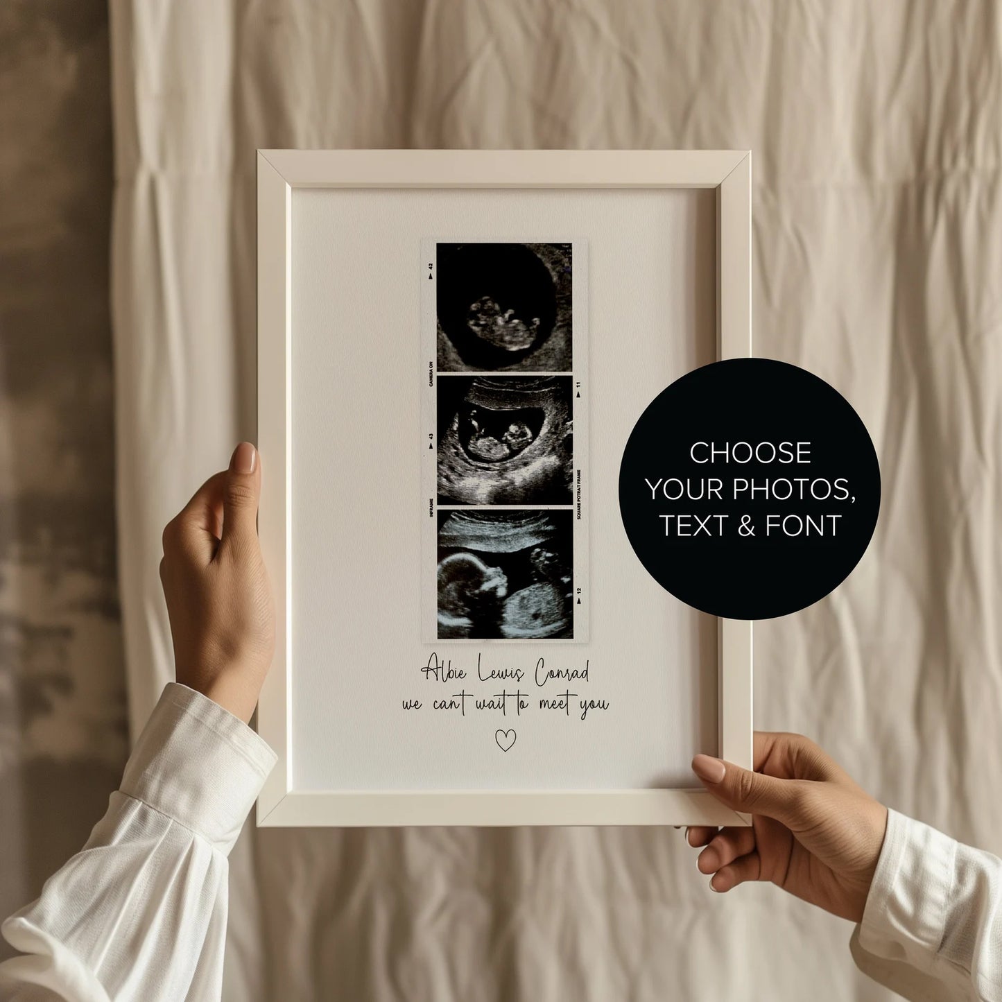 Personalised Baby Shower Gift – Custom Baby Scan Photo Print