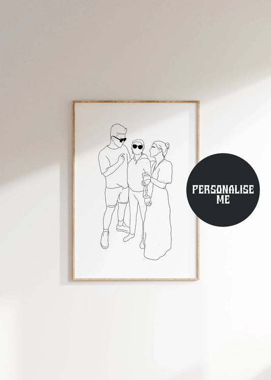 Personalised Line Drawing, Custom Line Drawing From Photo, Prints Gifts, Gift For Best Friend, Gift For Boyfriend, Gift For Mother