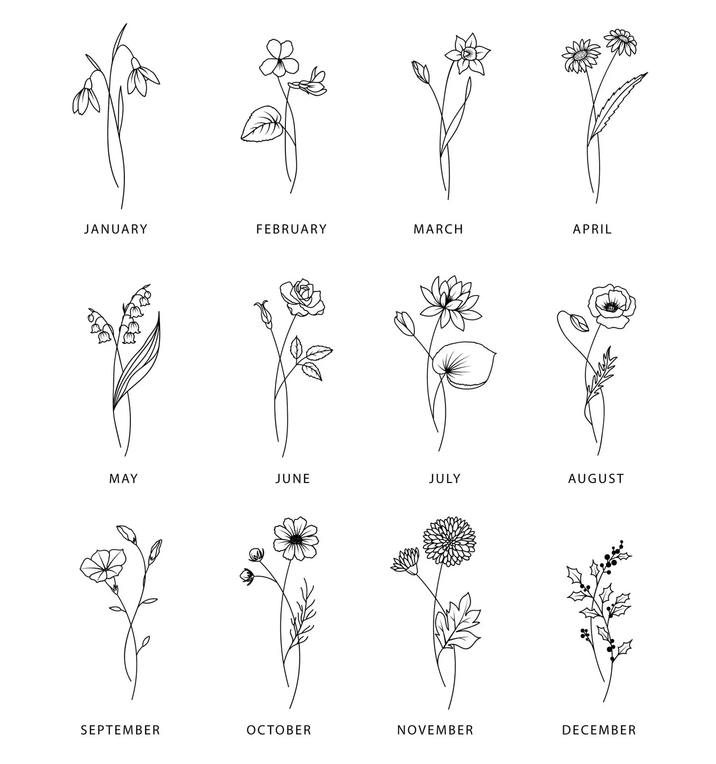 Personalised Family Print – Custom Floral Illustrations for Family Wall Art