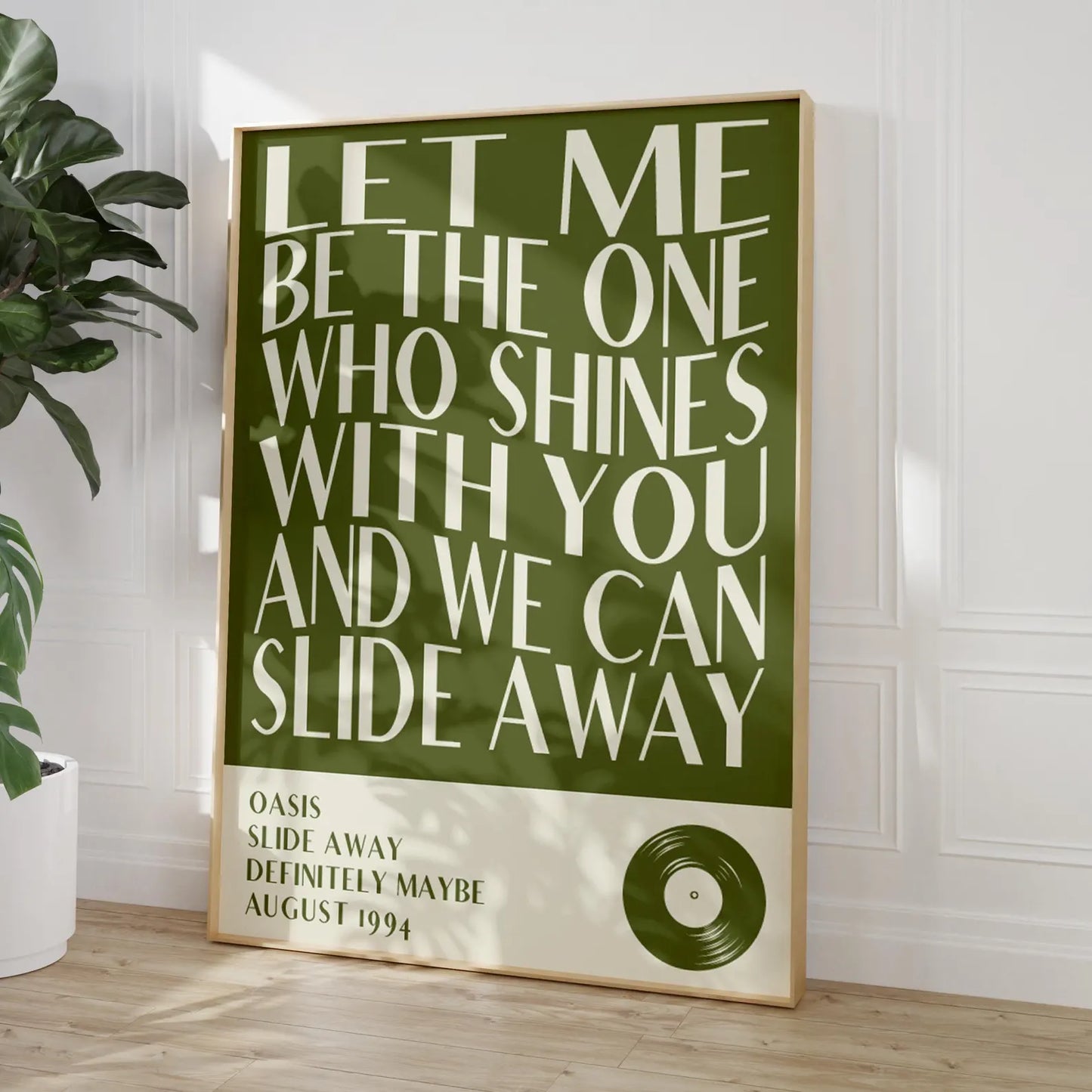 Unique music poster with bold typography and customisable colour schemes for stylish home decor.